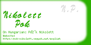 nikolett pok business card